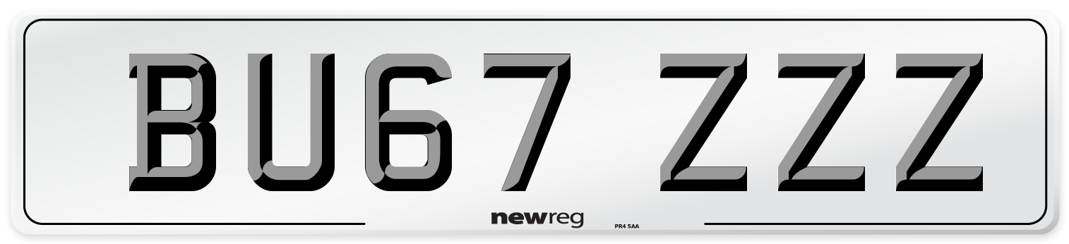 BU67 ZZZ Number Plate from New Reg